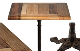 CAST IRON AND OAK RESTAURANT TABLE SQUARE