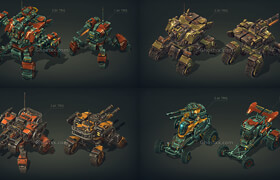 Cubebrush - Mech Constructor Spiders and Tanks - 3dmodel