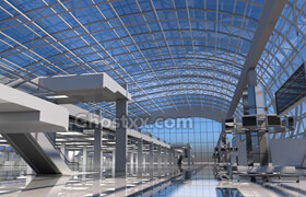 Cubebrush - Airport Check In Interior - 3dmodel