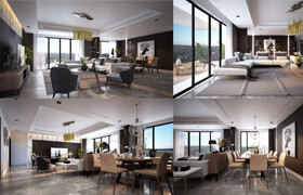 The modern interior of the living room for 3ds Max (Vray)  ​