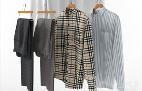 A set of men&#39;s clothes on hangers