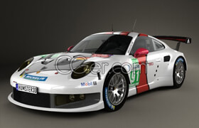 Hum3d - Porsche 911 Carrera (991) RSR 2013 - 3D Model -Vray [3ds-c4d-fbx-lwo-max-obj]