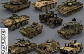 Army vehicles - 10 3d models Ready for games Low poly - 3dmodels