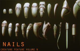 artstation - 24 Character Creature Claws Nails - 3dmodel