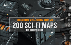 Artstation - Hardsurface AlphaNormal Maps Vol 1 200 Sci-Fi Maps - 材质