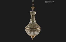 19th C. French Empire Crystal Chandelier Small