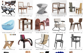 51个椅子，凳子，单人沙发模型