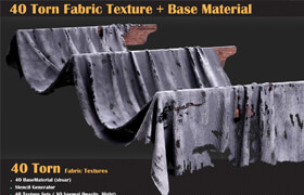 Artstation - 40 Torn Fabric Texture - VOL 05 - 材质贴图