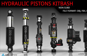 Artstation - Kitbash Hydraulic Pistons V1 - 模型