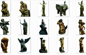 房地产PSD分层欧洲雕塑 - 青铜雕塑
