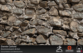 Artstation - Sculpting a Realistic Stone Wall using ZBrush and Substance Designer Dannie Carlone